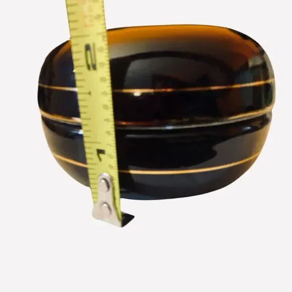 Peint a la Main Small Trinket Box With Lid Gold Floral Design With Gold Trim - Picture 8 of 9